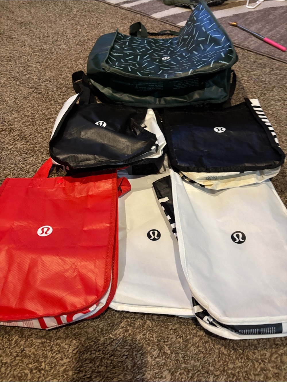 lululemon athletica Small Travel Tote Set in Red, Black, White, Green